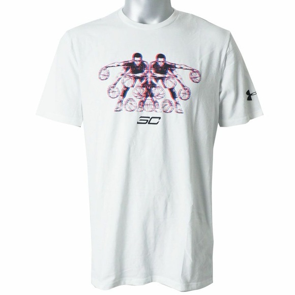 Steph Curry T-Shirt Under Armour Golden State Warriors Dribble 3D White Medium - Picture 10 of 11